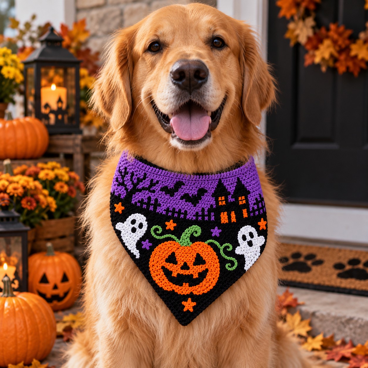 Bandana Artigianale Dolce Spooky per Cani